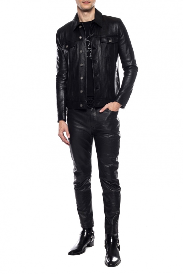 Saint Laurent Leather jacket with pockets