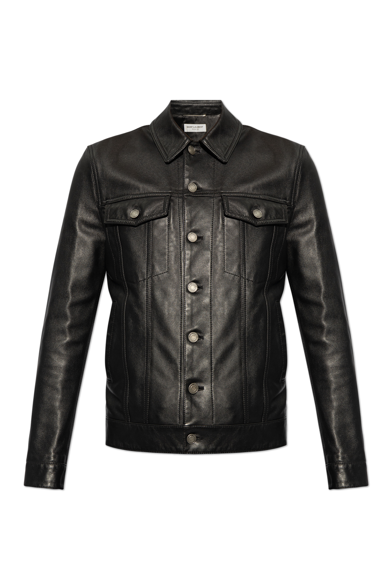 Saint Laurent Leather jacket with pockets