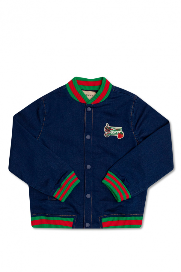 gucci Gold Kids Jacket with patch