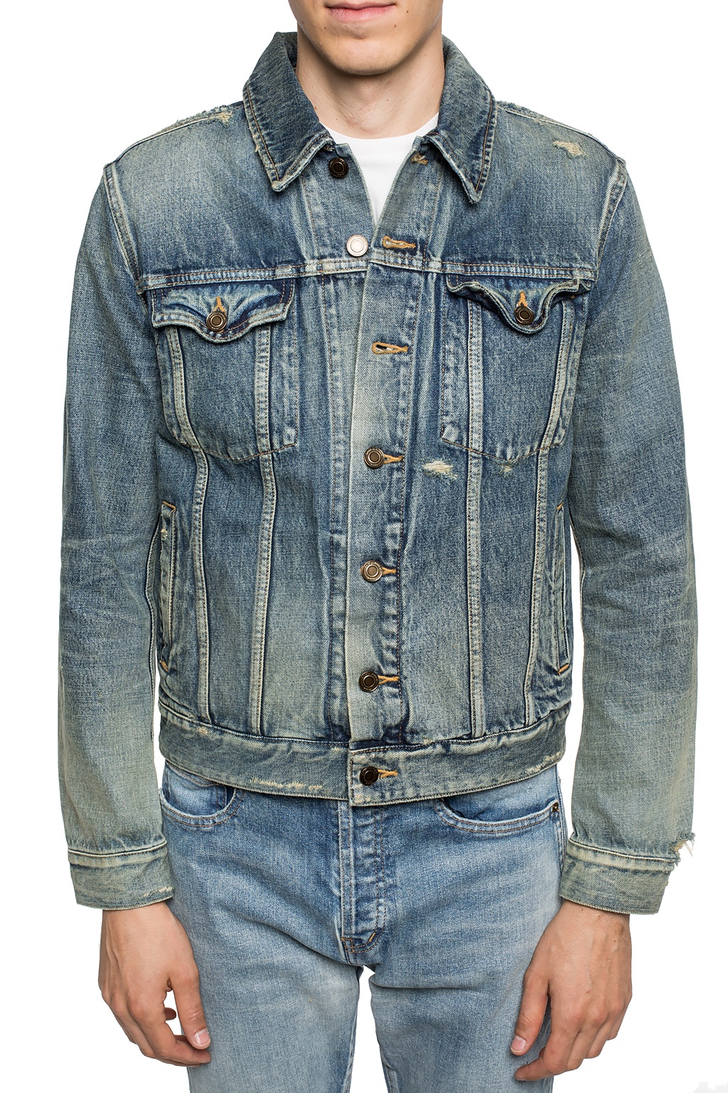 Saint Laurent Raw-edge denim jacket | Men's Clothing | Vitkac