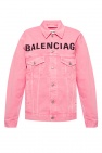 Balenciaga PINK Logo-embroidered denim jacket
