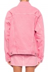 Balenciaga PINK Logo-embroidered denim jacket