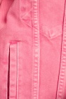 Balenciaga PINK Logo-embroidered denim jacket