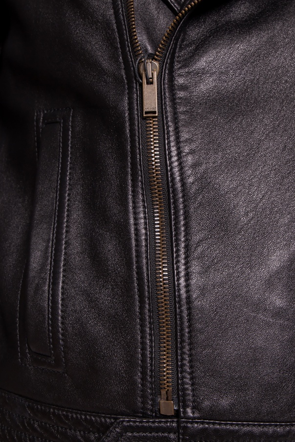 Black Leather biker jacket Saint Laurent - Vitkac GB