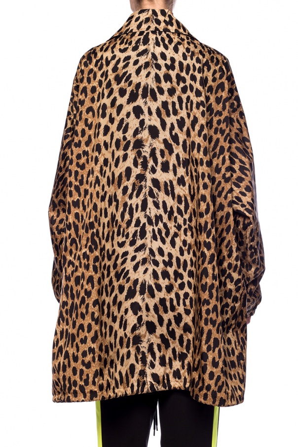 balenciaga leopard coat