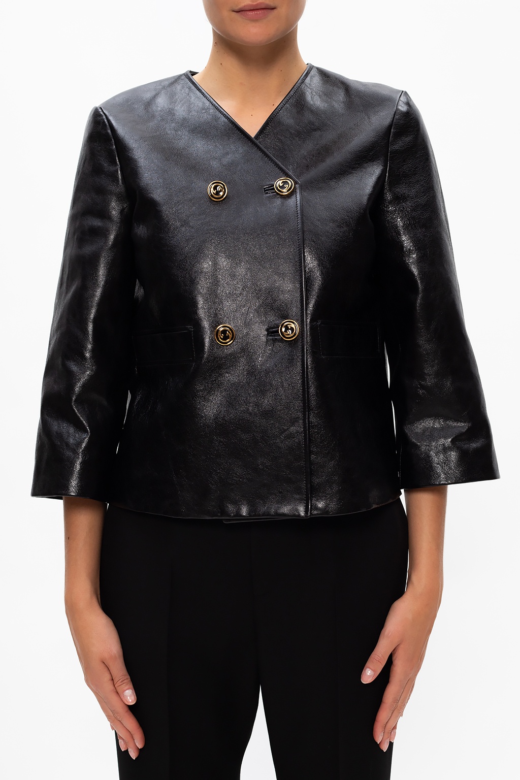 gucci leather coat
