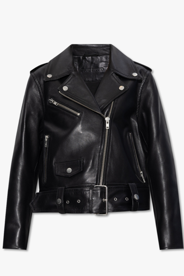 STAND STUDIO Leather T-shirt jacket