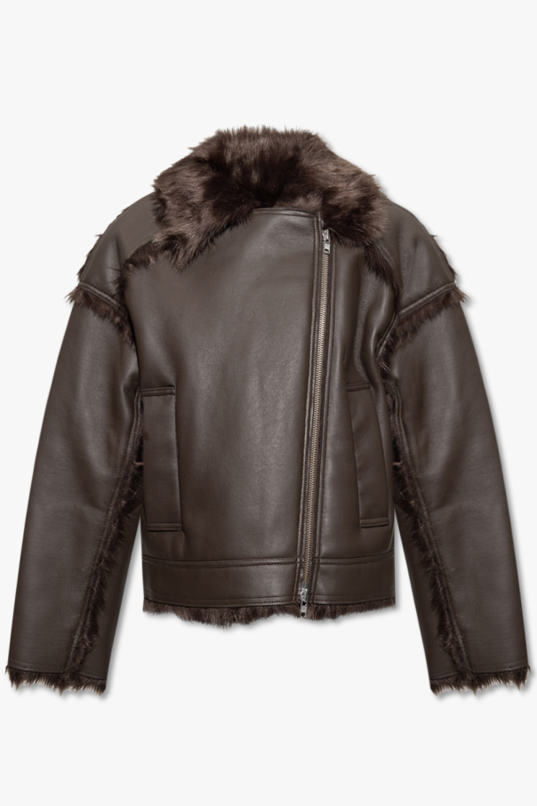 STAND STUDIO Shearling jacket with collar
