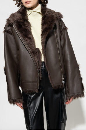 STAND STUDIO Shearling jacket with collar