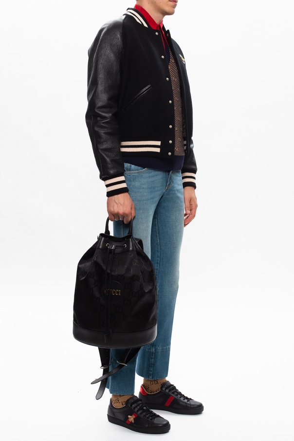 Gucci Bomber jacket w/ leather sleeves