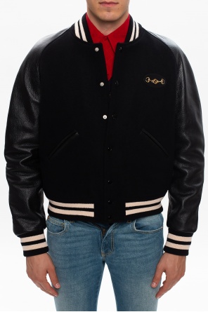 Gucci Bomber jacket w/ leather sleeves