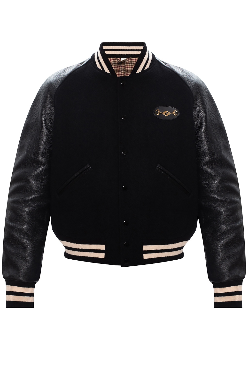 Black Bomber jacket w/ leather sleeves Gucci - Vitkac GB