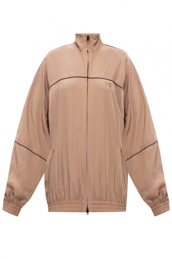 Balenciaga Brown Leather Zip Front Jacket S Balenciaga  TLC