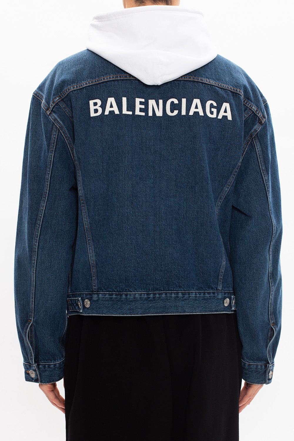 Balenciaga Denim Track jacket with logo