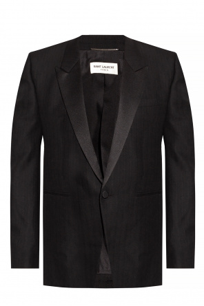 Saint Laurent check-pattern buttoned jacket