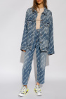 Balenciaga Denim Printed jacket with wide sleeves