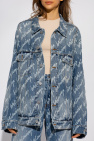 Balenciaga Denim Printed jacket with wide sleeves