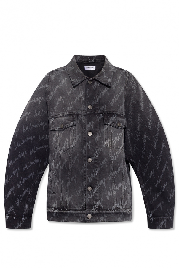 Balenciaga satin-jacquard long-sleeve shirt Black