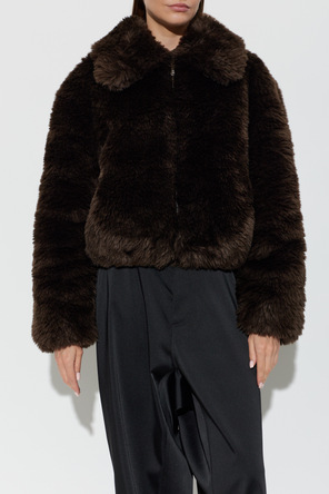 STAND STUDIO Aya Faux Fur Bomber Jacket