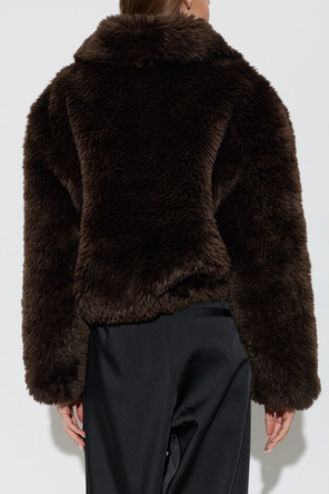 STAND STUDIO Aya Faux Fur Bomber Jacket