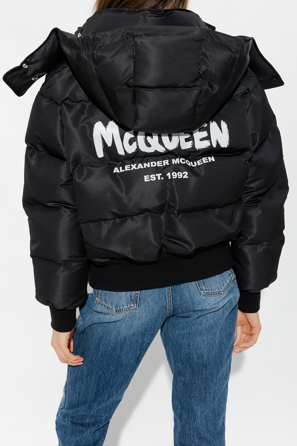 Alexander McQueen Hooded quilted jacket