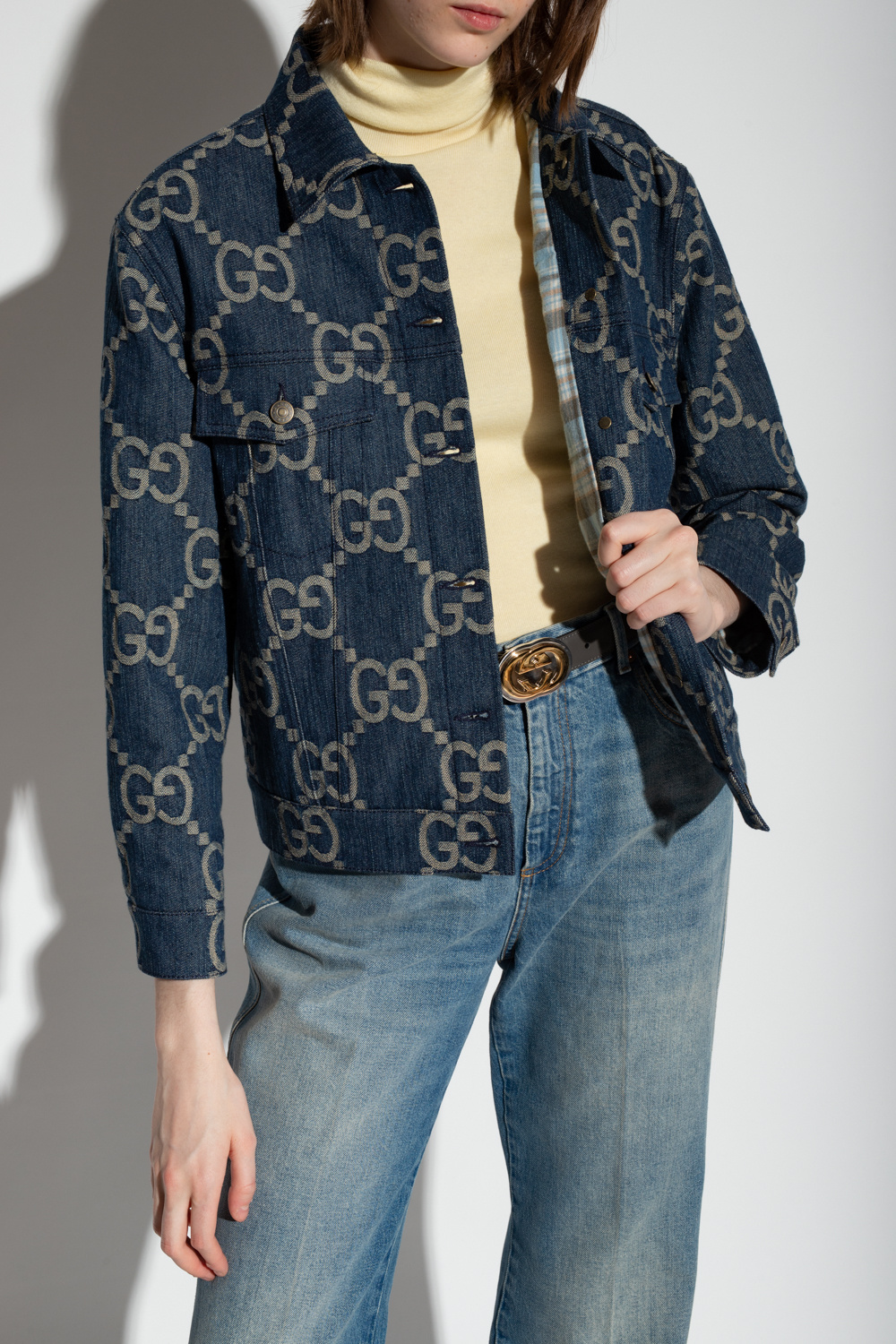 Gucci Denim jacket with Jumbo GG pattern | Women's Clothing | Vitkac