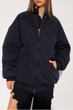 Balenciaga concealed-front jacket with standing collar