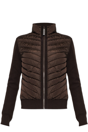Quilted-front cardigan