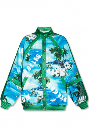 Gucci Kids velvet-effect button-up jacket