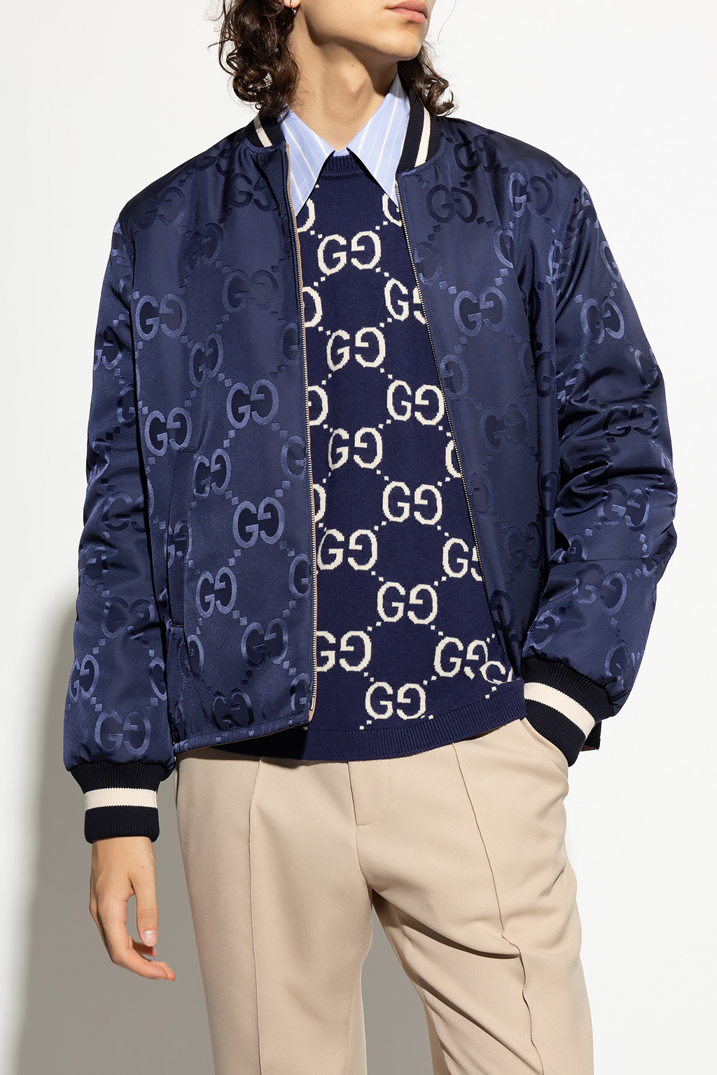 Navy blue Reversible coat Gucci - Vitkac HK