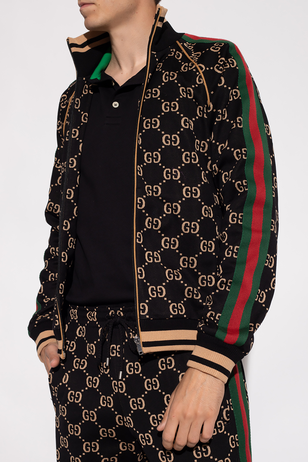 Gucci gucci contrast stitching jacket