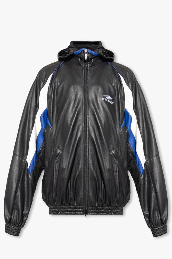 Balenciaga Hooded leather jacket