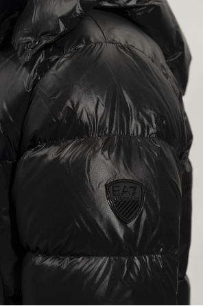 Emporio courtes armani Polo con colletto a contrasto Nero Down jacket with logo