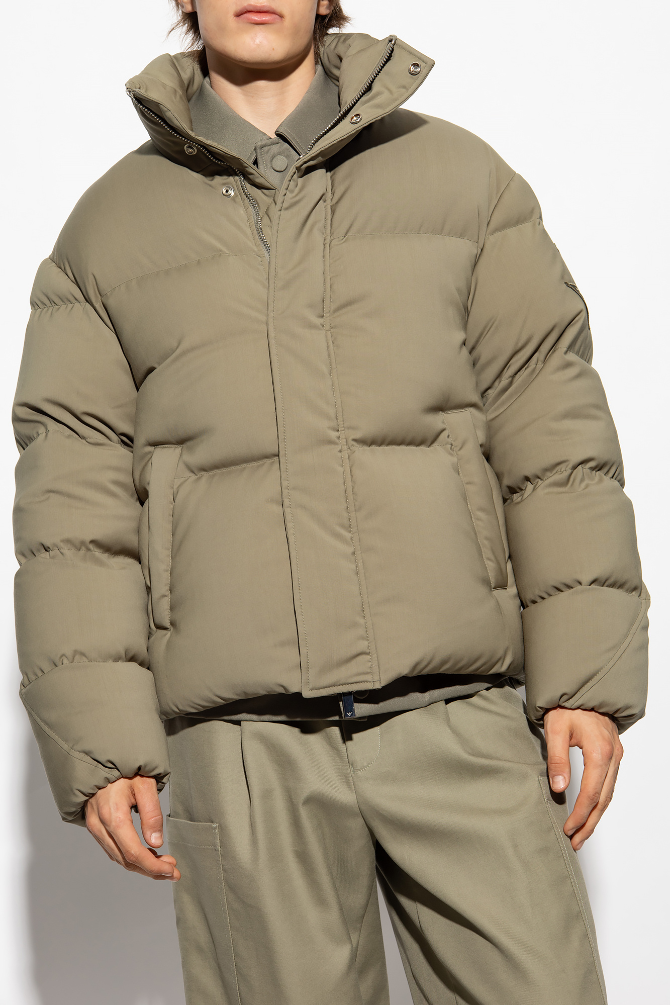 Puffer Jacket Ea7 Khaki Jacket Emporio Armani Jacket Khaki