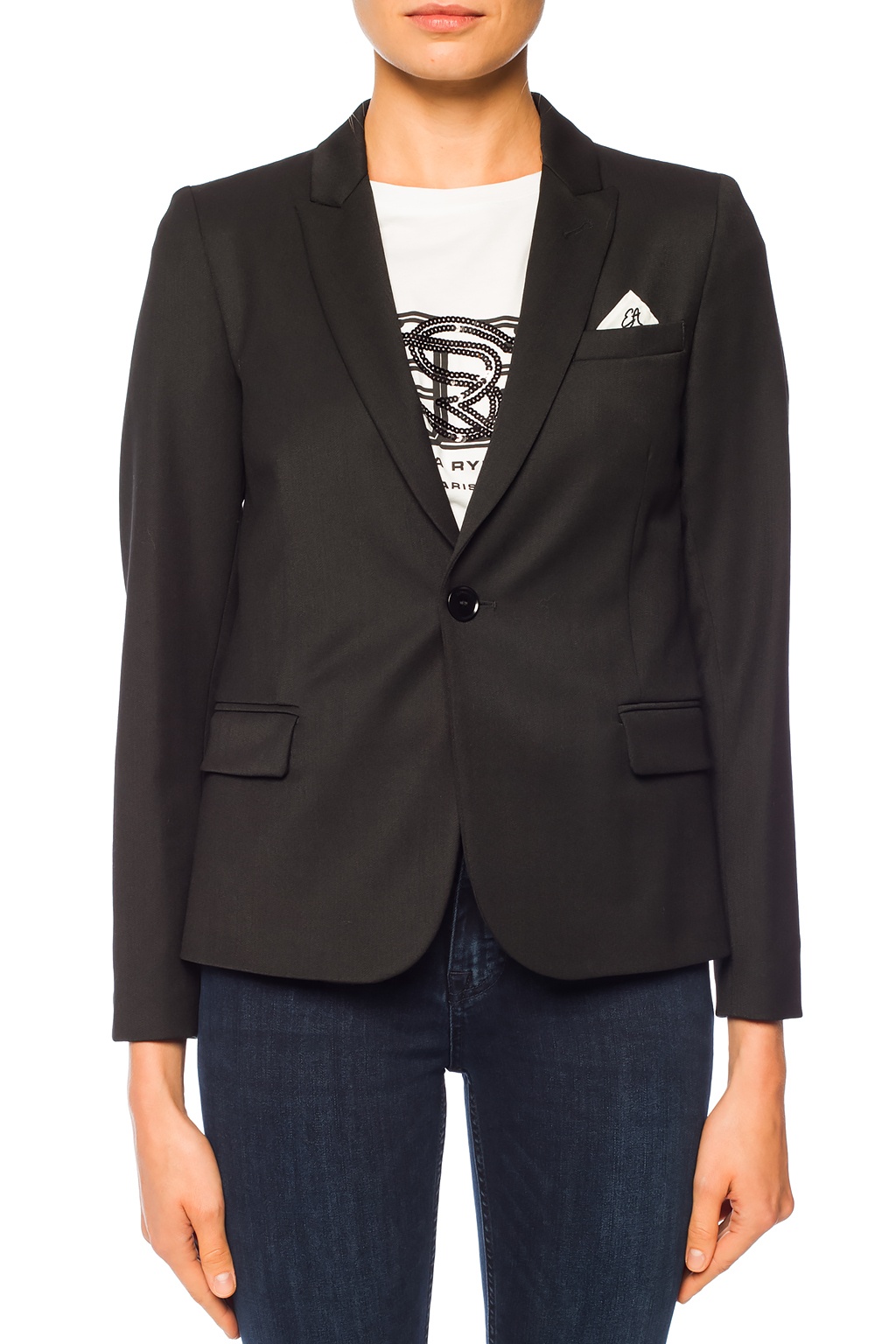 Black Blazer with pocket square Emporio Armani - Vitkac Sweden