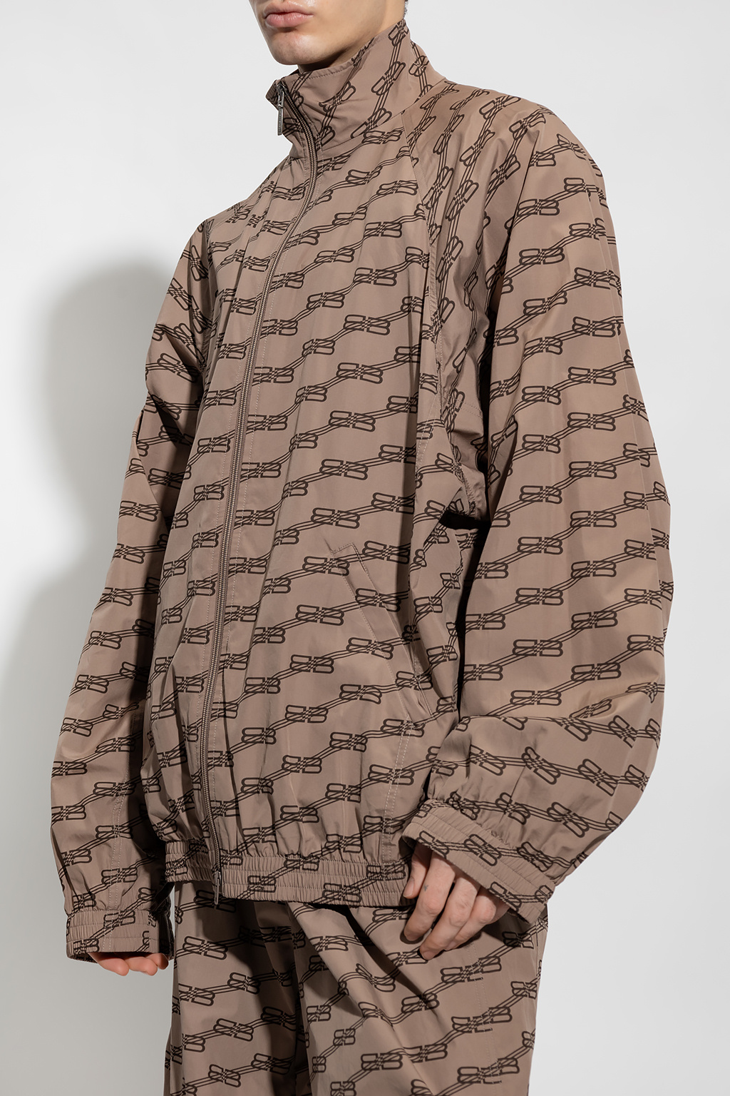 LOUIS VUITTON 2021 brown monogram fleece zip up cropped hooded