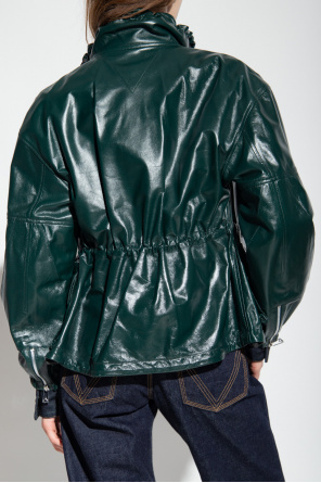 Bottega Veneta Leather jacket with standing collar