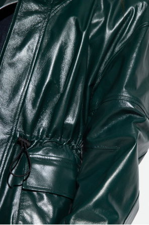 bottega Cesta Veneta Leather jacket with standing collar
