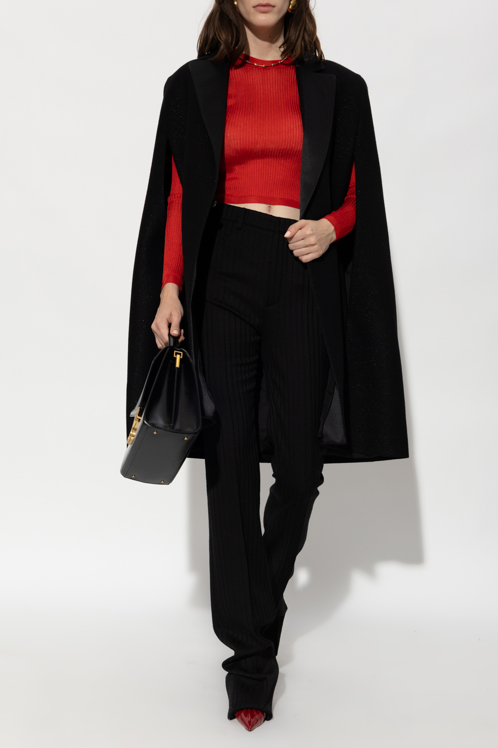 Saint Laurent Wool tuxedo cape