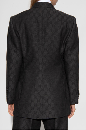 Gucci Kids Monogram Print Double Breasted Coat