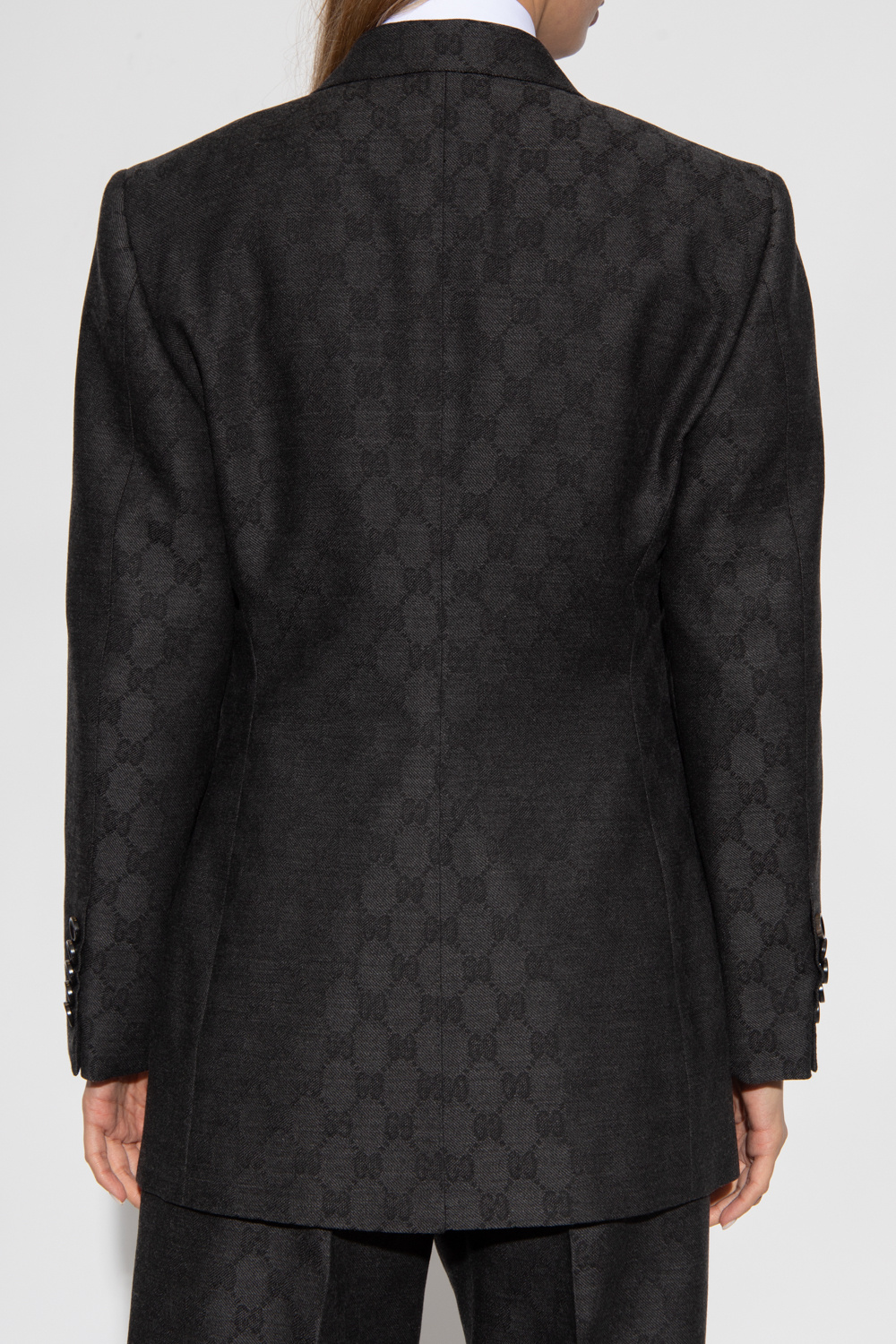 Gucci Kids Monogram Print Double Breasted Coat - Neutrals