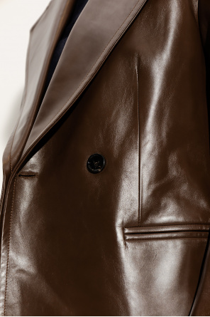 bottega cuir Veneta Leather blazer