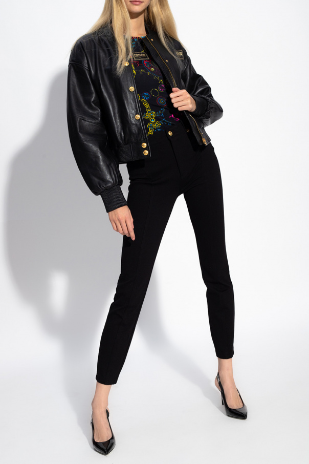 Versace Jeans Couture Bomber leopard jacket with logo