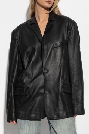 Balenciaga Leather jacket in oversize style