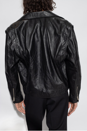 Saint Laurent Leather dark-wash with detachable sleeves