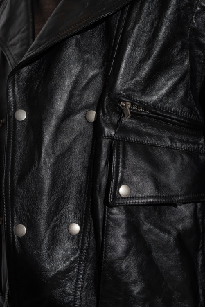 Saint Laurent Leather dark-wash with detachable sleeves