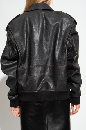 Saint Laurent Leather jacket with vintage effect