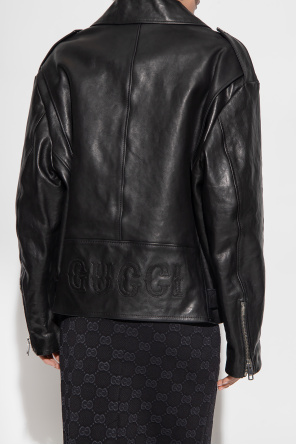 gucci guest Oversize leather jacket