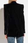 Saint Laurent BLACK Velvet double-breasted blazer
