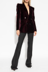 Saint Laurent BURGUNDY Velvet double-breasted blazer